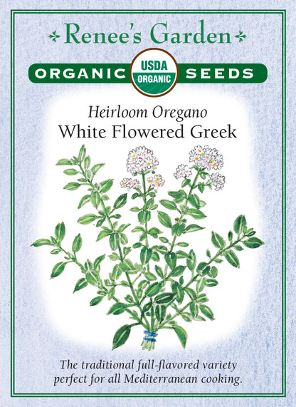 Heirloom Oregano - White Flowered Greek Organic