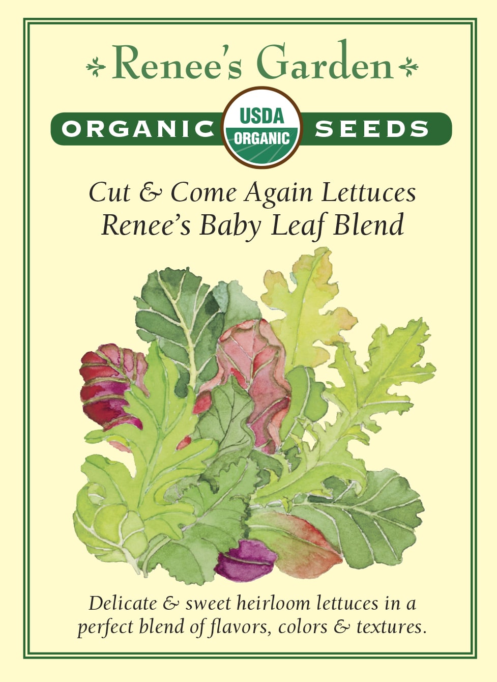 Cut & Come Again Lettuces - Renee's Baby Leaf Blend Organic