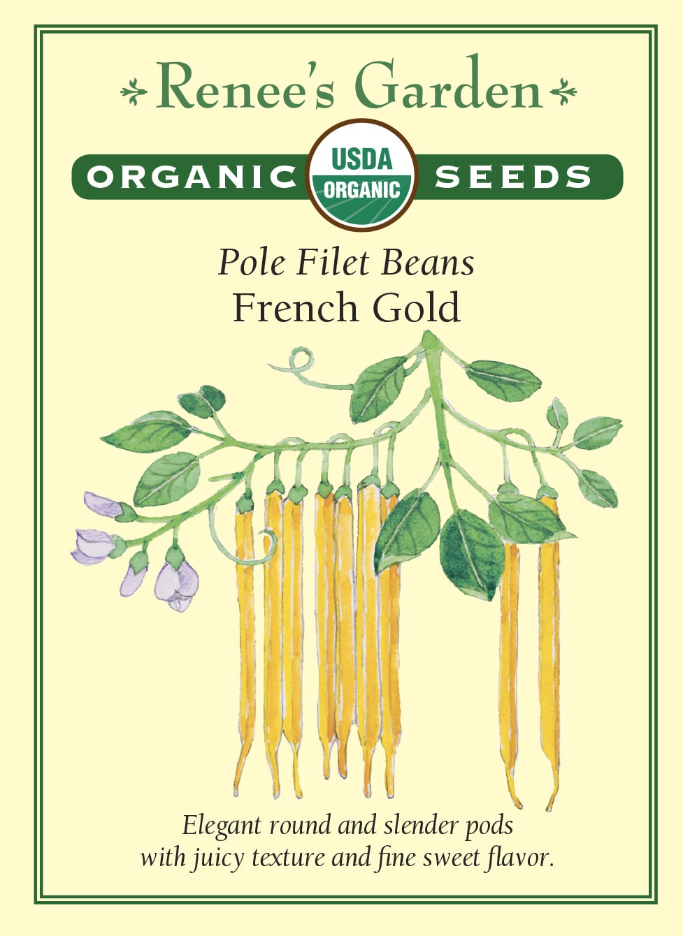 Pole Filet Beans - French Gold Organic