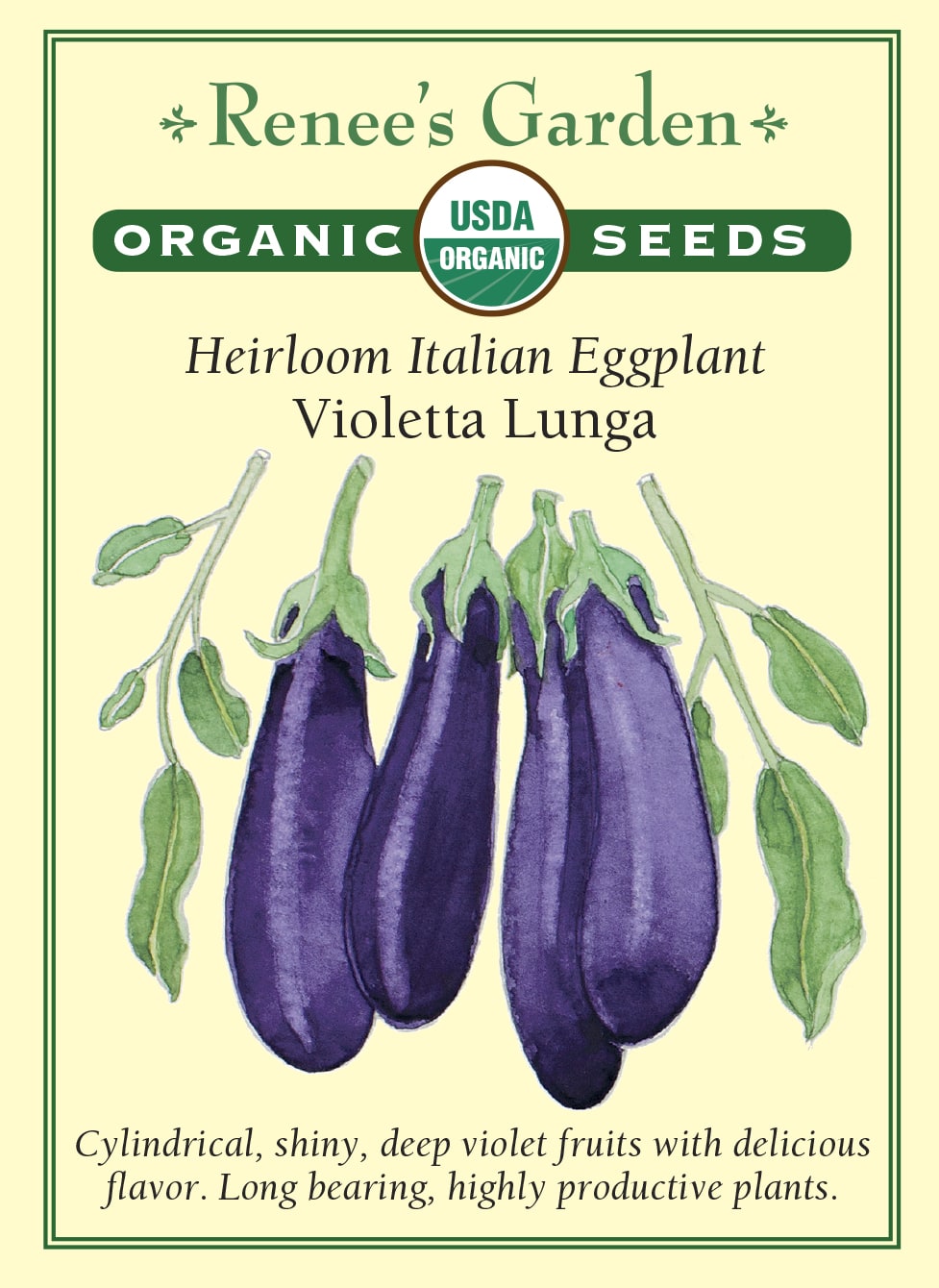 Heirloom Italian Eggplant - Violetta Lunga Organic
