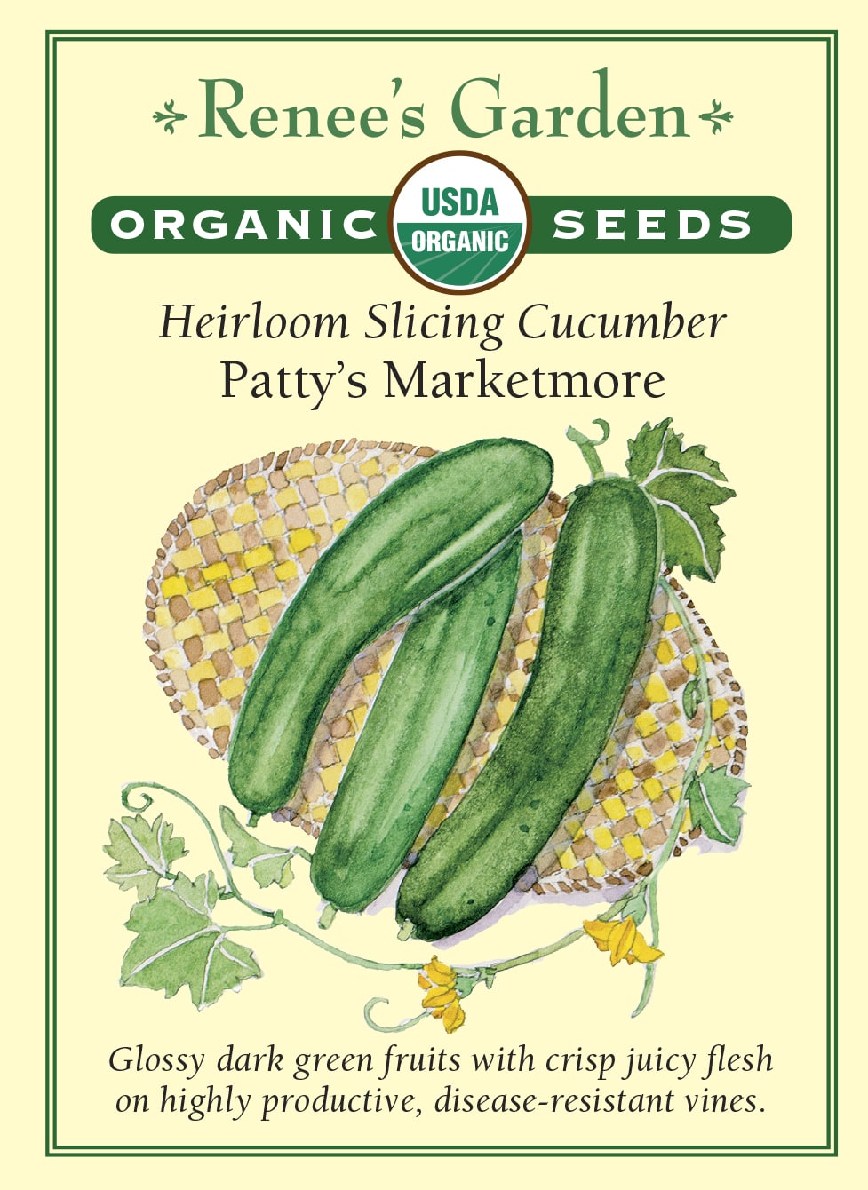 Heirloom Slicing Cucumber - Patty’s Marketmore Organic