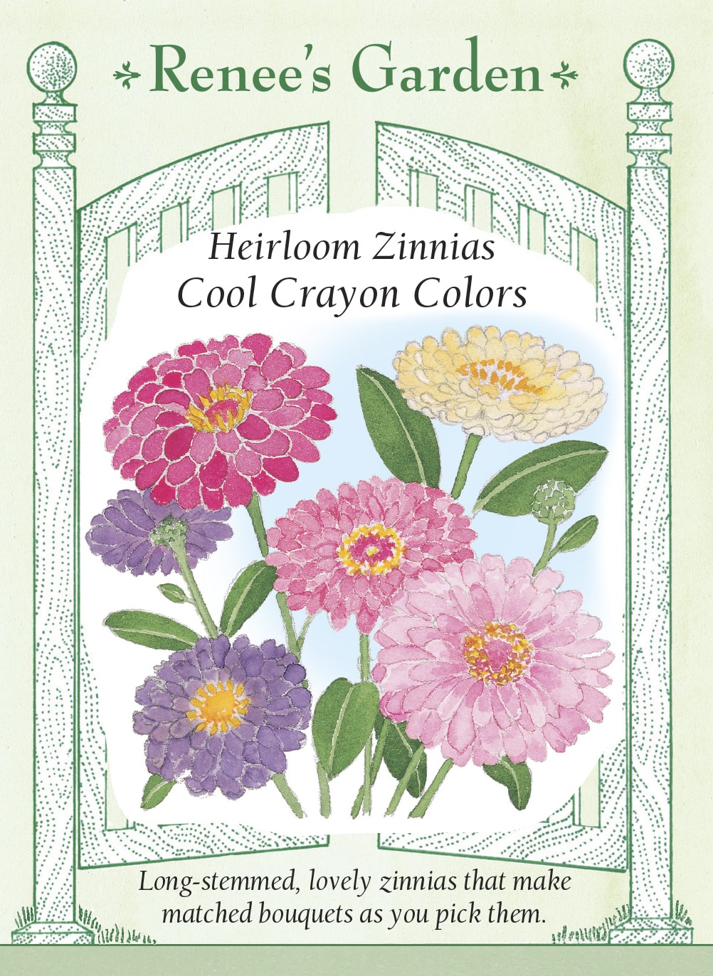 Cutting Zinnias - Cool Crayon Colors