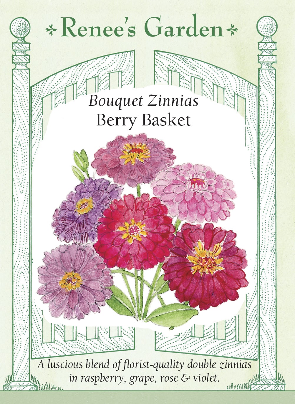 Bouquet Zinnias - Berry Basket