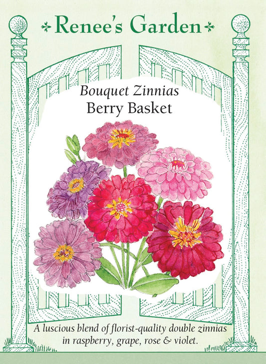 Bouquet Zinnias - Berry Basket