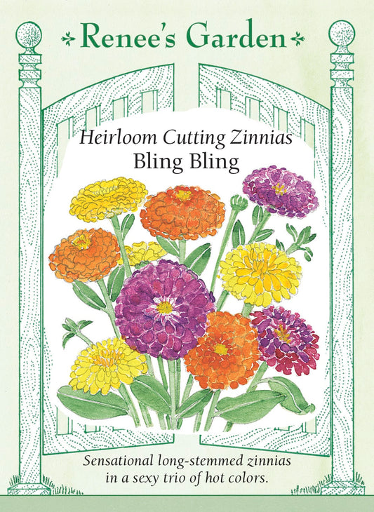 Heirloom Cutting Zinnias - Bling Bling