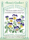 Heirloom Edible Flowers - Grandma's Johnny Jump Ups